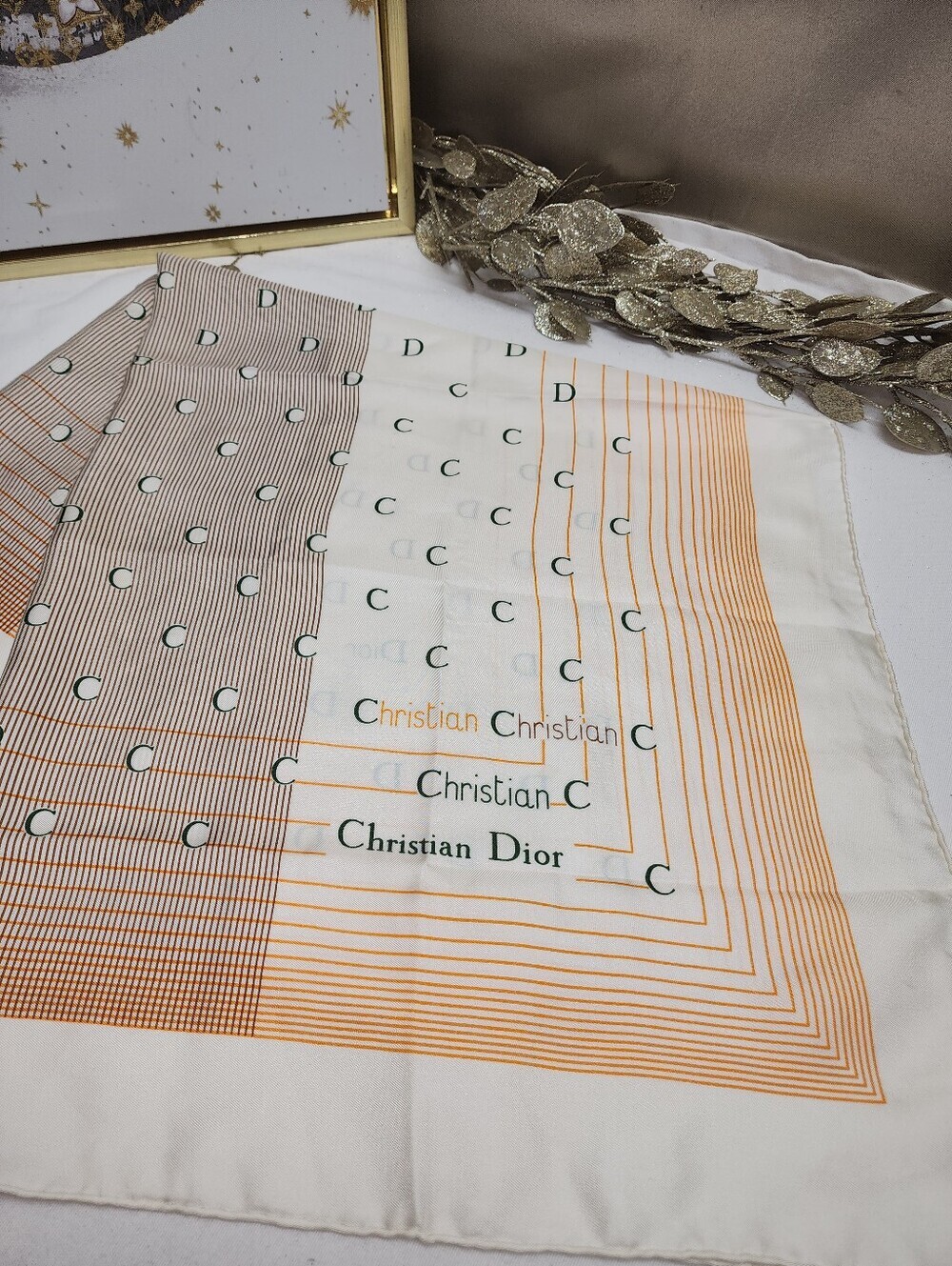 Authentic Christian Dior Silk Square Scarf